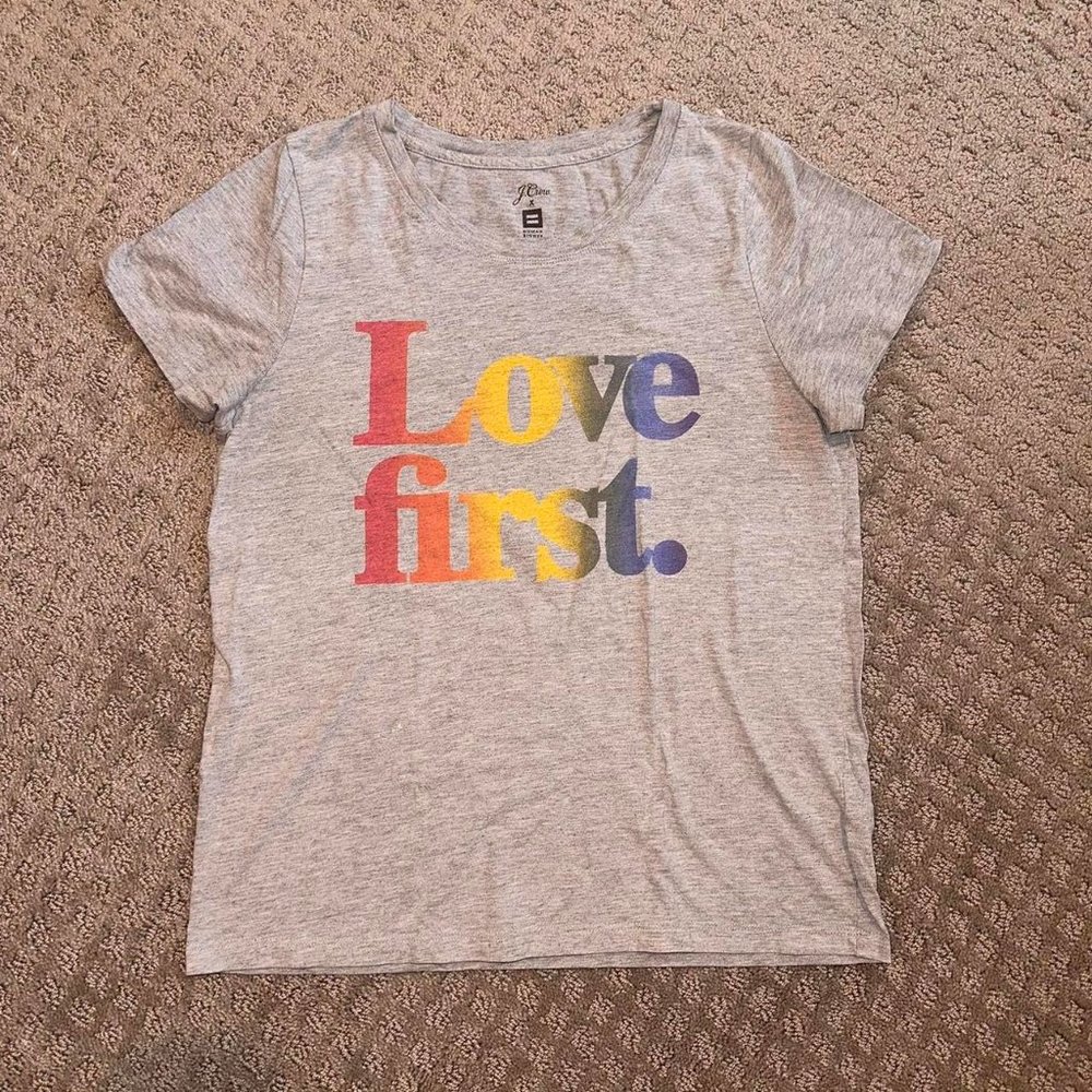 Love First Grey T Shirt